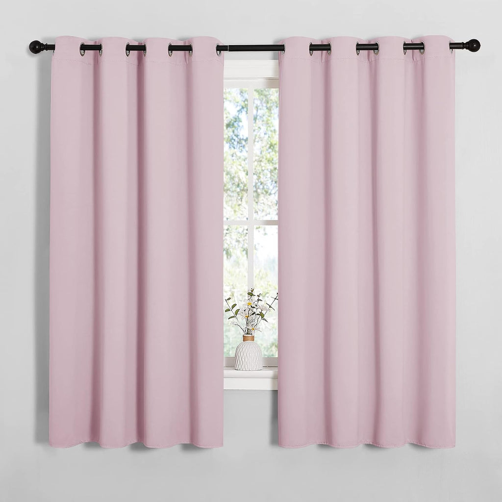 NICETOWN Blackout Curtain Panels for Girls Room, Nursery Essential Thermal Insulated Solid Grommet Top Blackout Drapes (Lavender Pink, 1…