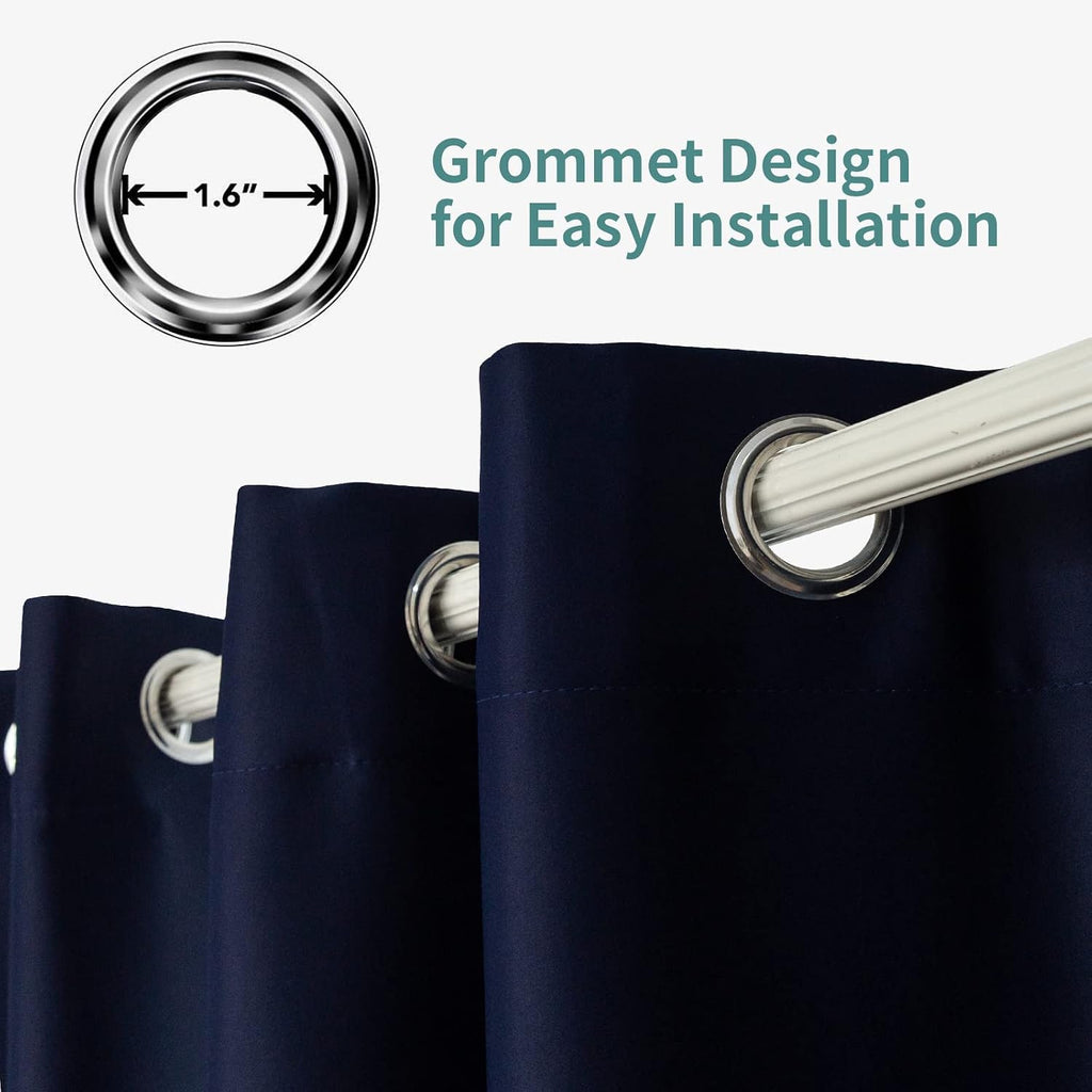 Pickluc Deep Navy Blackout Curtains 84 Inch Length 2 Panel Set, Solid Grommet Drapes for Bedroom or Living Room, Light Blocking and Thermal…