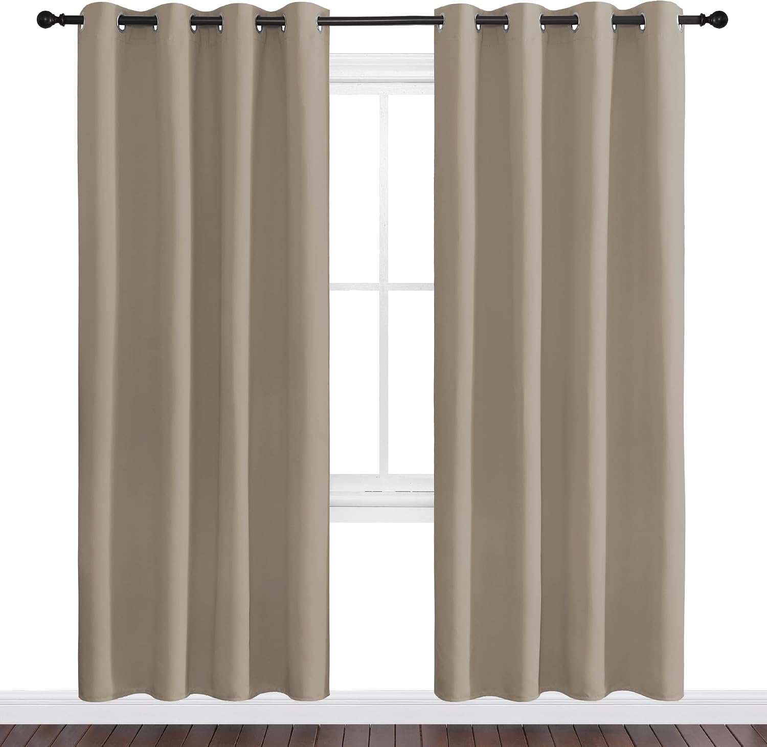 Nicetown Taupe Blackout Curtains 78" Long for Office, 55" Wide, 2 Pieces, Dining Room, Guest Room, Sound Reducing Heat and Cold Block Curta…