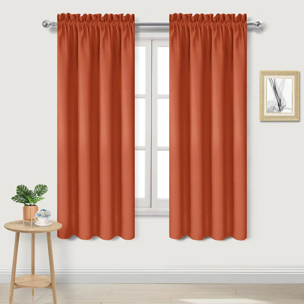 DWCN Blackout Curtains Thermal Insulated, Energy Saving & Noise Reducing Bedroom and Living Room Curtains, Burnt Ochre, W 42x L 63 Inch…