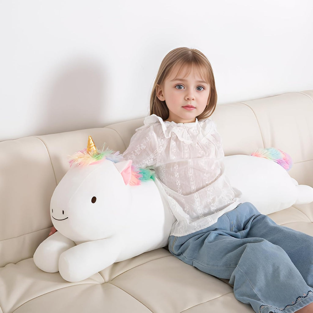 MMguai 40inch Jumbo Unicorn Stuffed Animal, Giant Rainbow Unicorn Stuffy Long Body Pillow Plush Toy, Large Soft Unicorns Plushies Gift…
