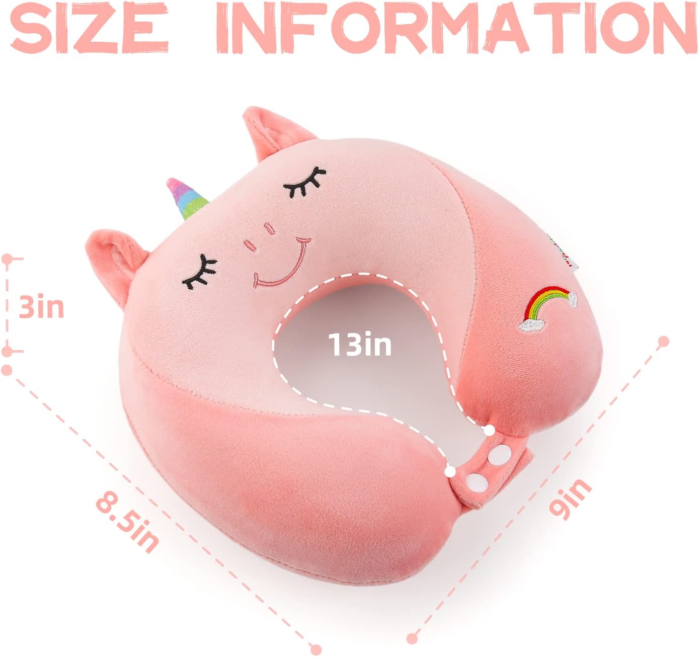 NiuniuDaddy Niuniu Daddy Unicorn Kids Travel Pillows for 3-8 Y/O, Travel Essentials for Road Trip Long Flight, Soft Memory Foam Neck Pillow…
