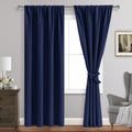 Jiuzhen Blackout Curtains for Bedroom - Thermal Insulated Room Darkening Rod Pocket Curtains for Living Room, Set of 2 Panels with Tiebacks…