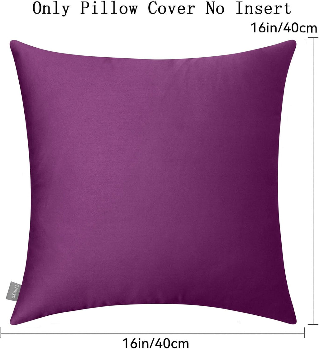 Thmyo 4-Pack 100% Cotton Comfortable Solid Decorative Throw Pillow Case Square Cushion Cover Pillowcase Sublimation Blank Pillow Covers (Co…