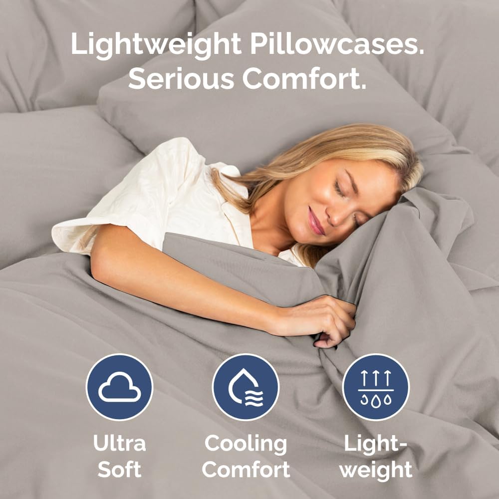 King Standard Pillow Cases Set of 4 - Soft Hotel Quality Pillowcase Covers - Comfy Bedding for Women, Men, Kids & Teens - Machine…