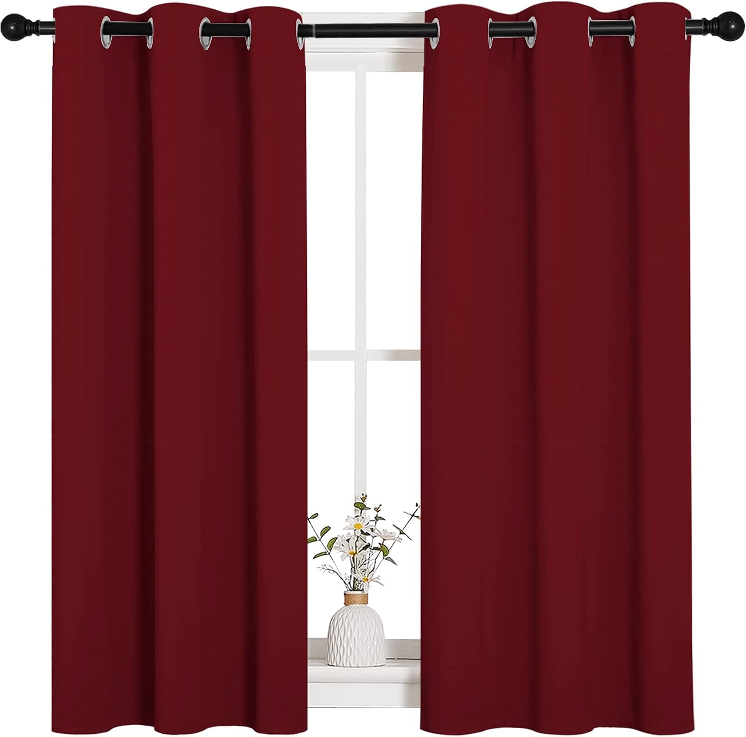 NICETOWN Christmas Window Curtains Blackout Drapes, Thermal Insulated Home Decorative Blackout Curtains/Draperies for Laundry Room (One…