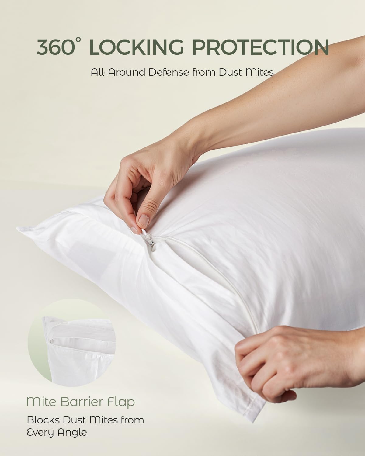 Faunna 100% Cotton Pillow Protectors, Bed Bug Proof, Hypoallergenic, Featuring odor-control Product Protection for Enhanced Freshness, Bre…