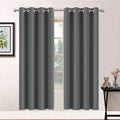 Yakamok Dark Grey Blackout Curtains, Grommet Thermal Insulated Room Darkening Blackout Drapes for Bedroom/Living Room, 2 Panels, 52W x…