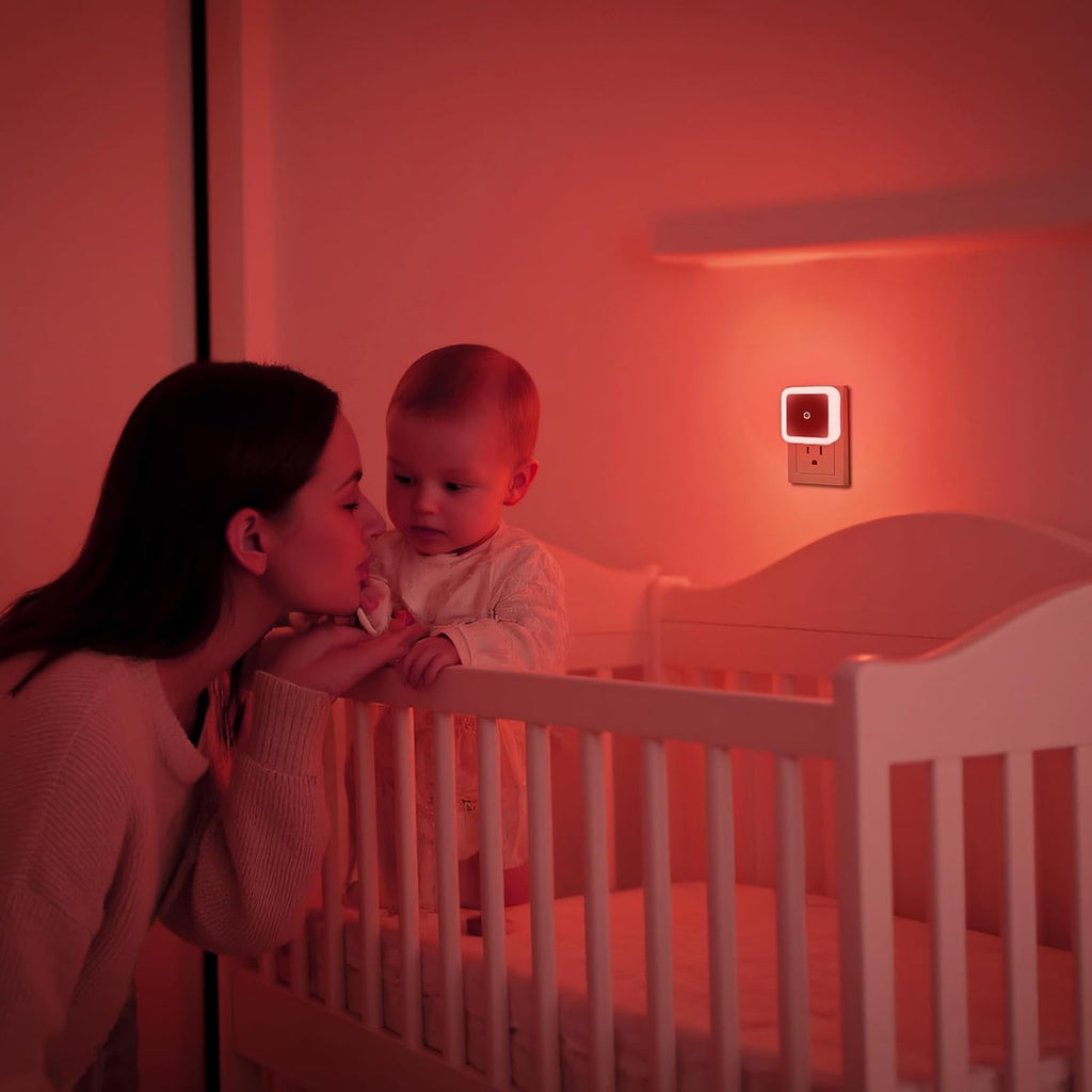 KINUR 6 Pack Red Night Light, LED Night Lights Plug into wall with Dusk to Dawn sensors, Plug in Night Lights for Kids Room, Bedroom…