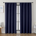 Simplebrand Ava Navy Blue Blackout Curtains for Bedroom 84 Inch Length 2 Panels Set, Solid Thermal Insulated Privacy Living Room Window Tre…