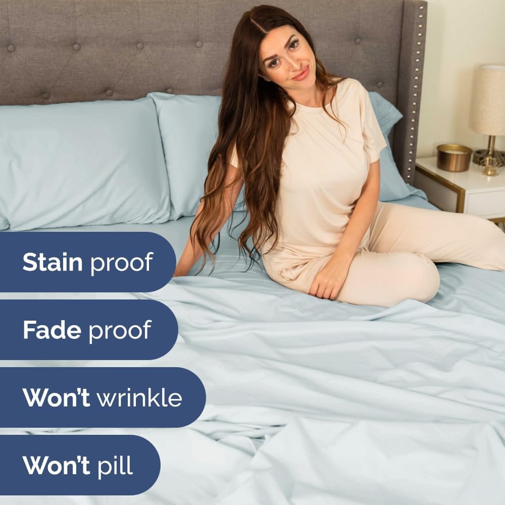 Flex Top Split Head King 4 Piece Sheet Set - Soft, Breathable & Cooling Bed Sheets Set - Hotel Luxury Bedding for Women & Men with Deep…