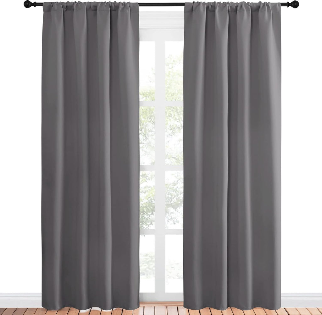 NICETOWN Blackout Curtains 84 for Office - 3 Pass Microfiber Noise Reducing Thermal Insulated Solid Rod Pocket Blackout Window…