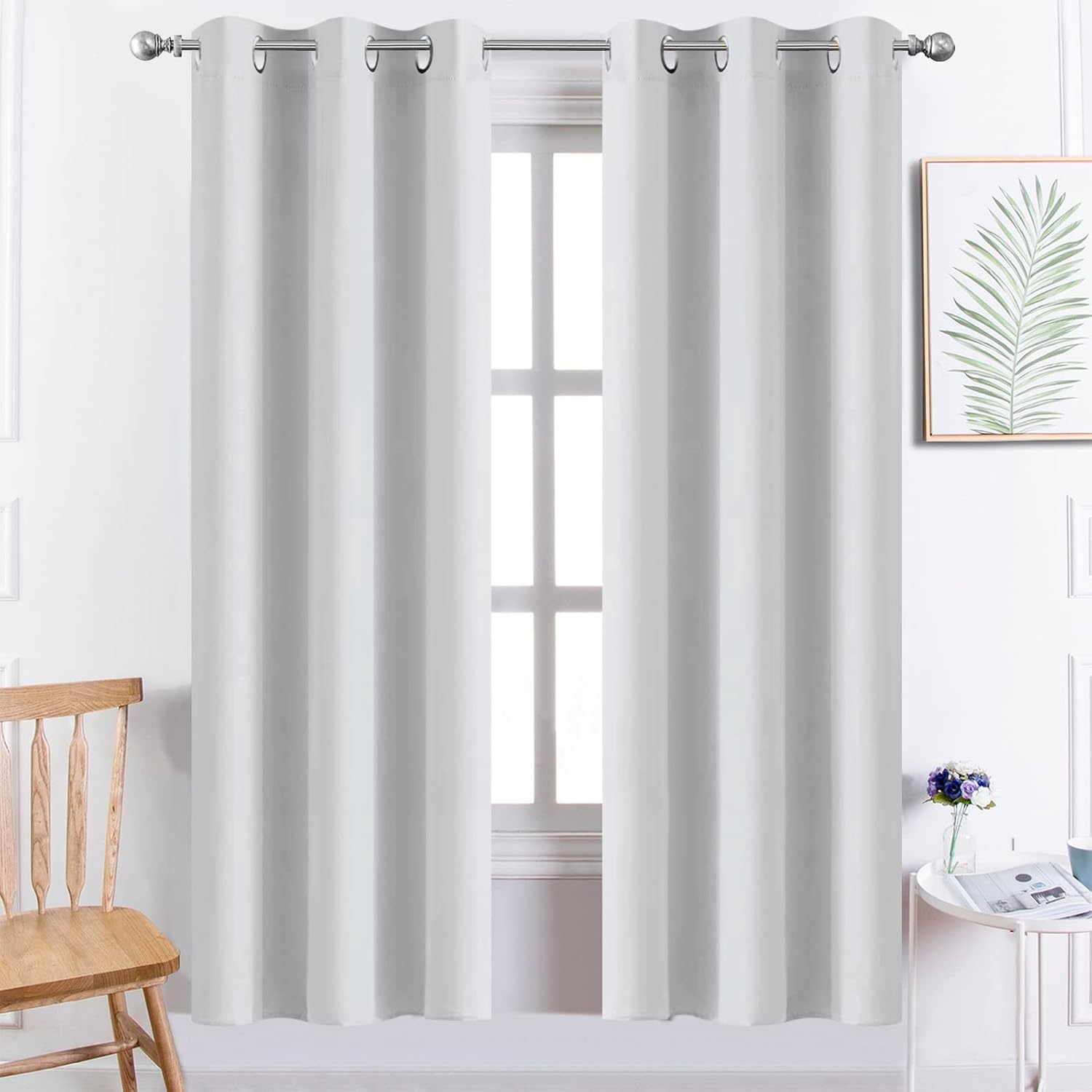 Yakamok 72 Inch Length 100% Blackout Curtains for Bedroom, Light Blocking Drapes Room Darkening Thermal Insulated Solid Grommet Panels…