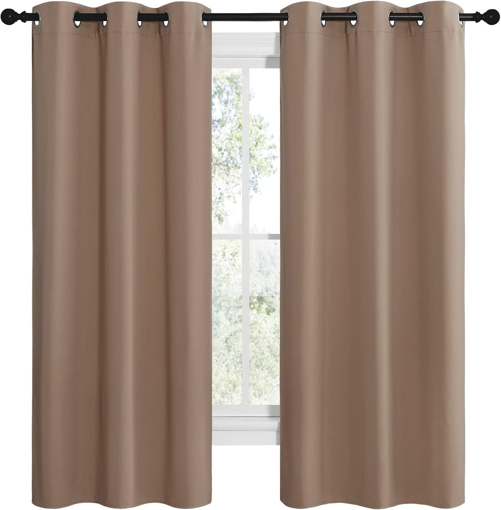 NICETOWN Short Window Treatment Thermal Insulated Solid Grommet Blackout Curtains/Drapes for Bedroom Samll Window (Set of 2, 42 by 68…