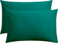 FLXXIE Pillow Cases Queen, Soft Microfiber Pillow Covers with Envelope Closure, Wrinkle Resistant Pillowcases, 2 Piece Set, 20x30, Dark…