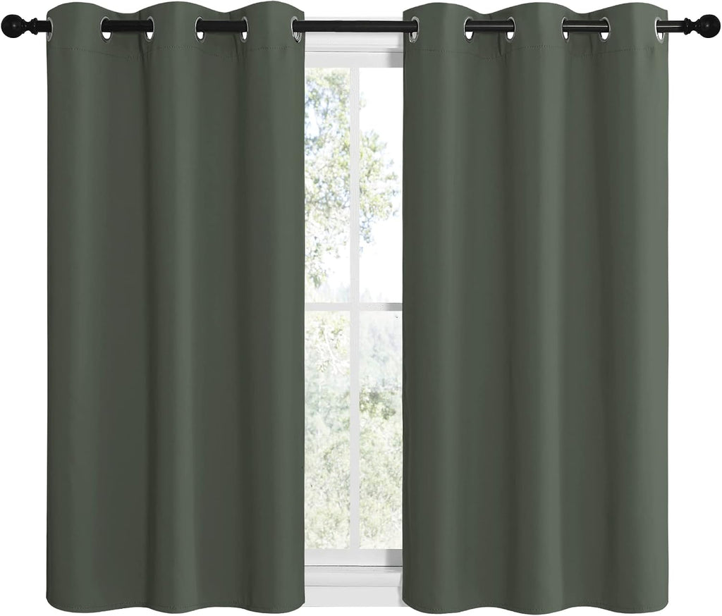 NICETOWN Modern Blackout Short Curtains, Thermal Insulated and Privacy Room Darkening Drape Panels for Boy's Guest Room Door Small Short…