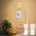 LED Motion Sensor Night Lights Plug Into Wall, Dusk to Dawn Sensor, 2200K Amber Warm Dimmable Home Decor Q-Type Nightlight, 2-Pack