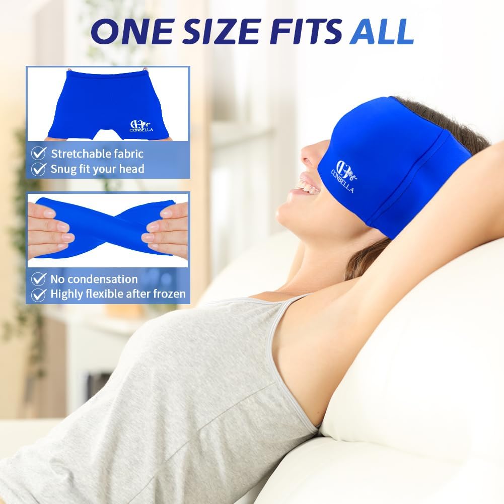 Conbella Migraine Relief Cap, Soothing Headache Ice Face Mask Products, Hot and Cold relaxation, Migraine Headache Relief Cap for…