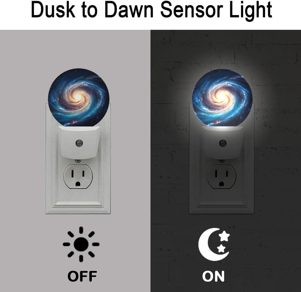 Nebula Galaxy Night Light Auto Sensor Led Dusk to Dawn Lamp Home Decor for Men Women