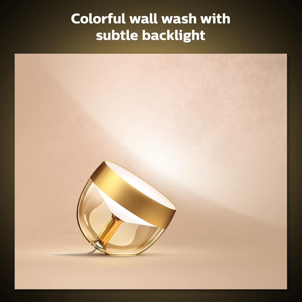 Philips Hue Iris Smart Table Lamp, Gold - White and Color Ambiance LED Color-Changing Light - 1 Pack - Control with Hue App - Compatible…