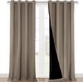 Nicetown 100% Blackout Blinds, Laundry Room Decor Window Treatment Curtains for Large Patio Sliding Door, Thermal Insulated Taupe Curtains…