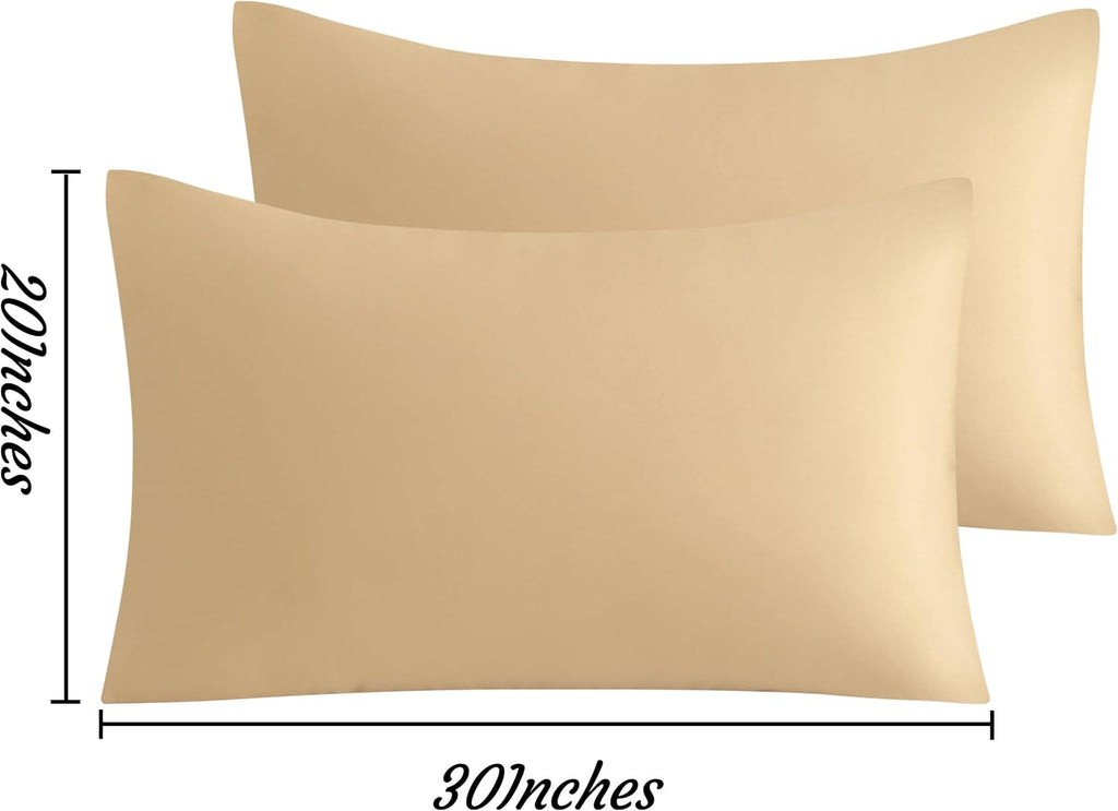 Ntbay Queen Pillow Cases Set of 2, 2 Pack Brushed Microfiber Pillowcases, Soft, Wrinkle, Fade, Stain Resistant Pillow Cases with Envelope C…