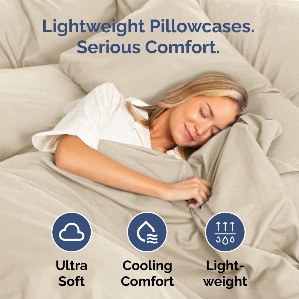 Queen Pillow Cases Set of 2 - Ultra Soft Hotel Quality Pillowcase Covers - Comfy, Cozy & Wrinkle Free - Shrinkage, Stain and Fade…