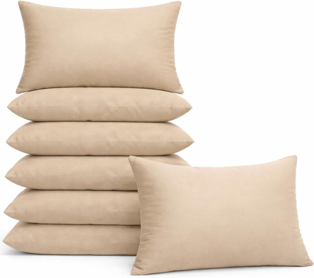 Kigley 6 Pack Mini Pillows Bulk Small Pillows 14"x9" Soft Travel Nap Pillow for Daycare Nap Time Pet Neck Lumbar(Beige) 6 Pack 9 inches