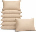 Kigley 6 Pack Mini Pillows Bulk Small Pillows 14"x9" Soft Travel Nap Pillow for Daycare Nap Time Pet Neck Lumbar(Beige) 6 Pack 9 inches