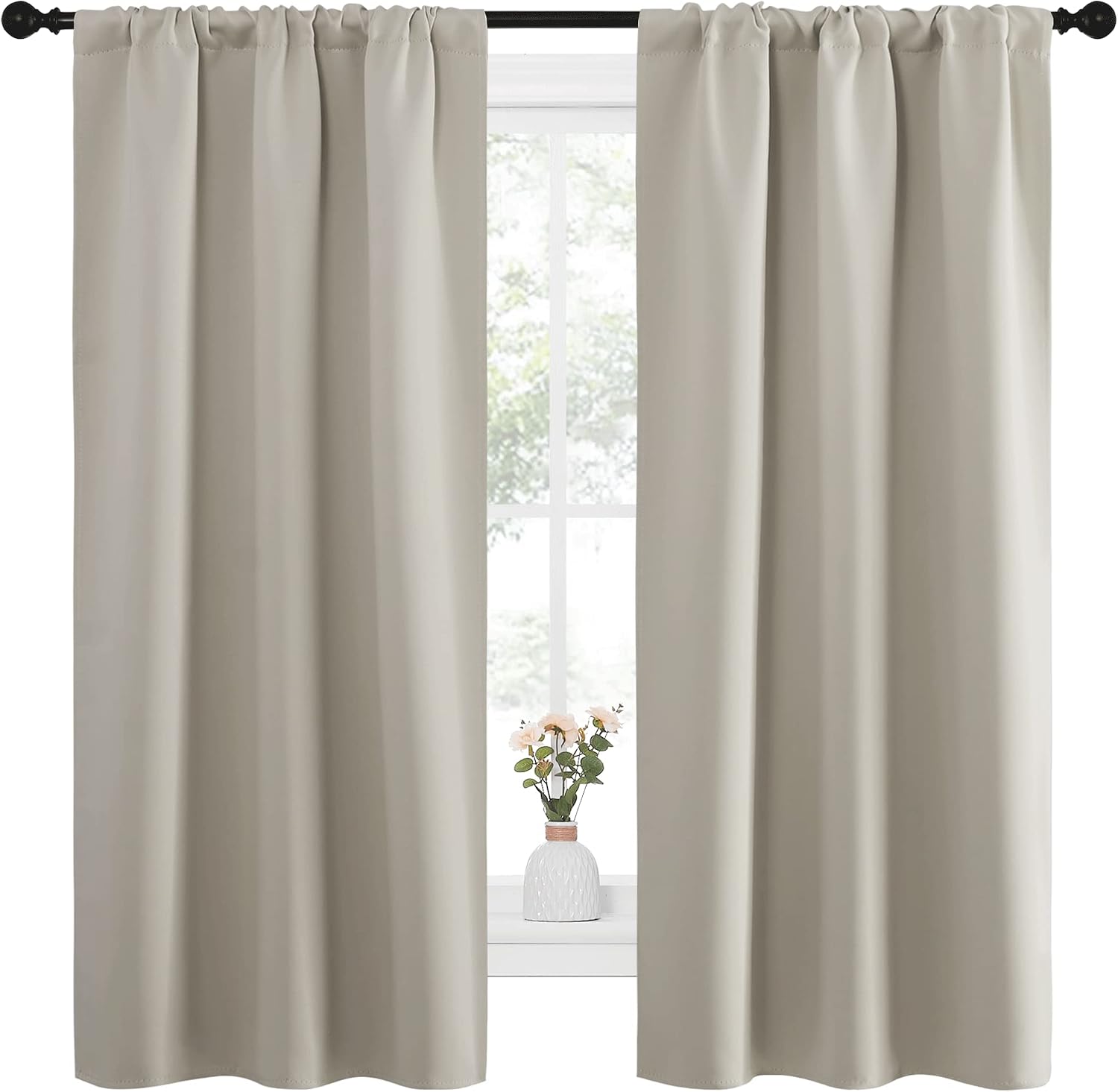 Nicetown Blackout Curtains for Living Curtains, Room Darkening Window Curtain Panels, easy maintenance Solid Thermal Insulated…