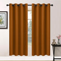 Yakamok Burnt Orange Blackout Curtains-Room Darkening Orange Thermal Insulated Grommet Set of 2 Panels for Bedroom Living Room, 52W x…