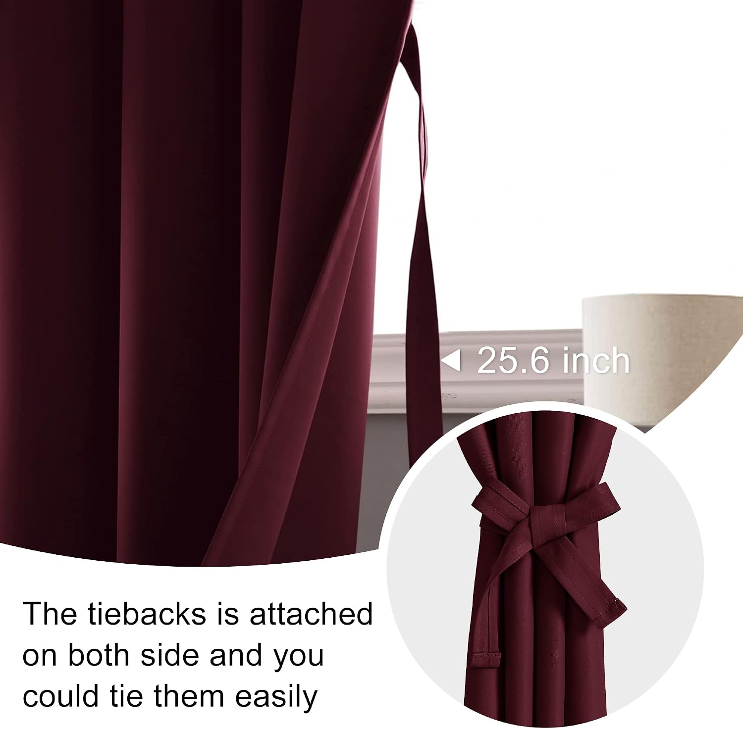 Jiuzhen Blackout Curtains for Bedroom– Thermal Insulated, Noise Reducing Room Darkening Privacy Drapes for Living Room, Set of 2 Panels with…