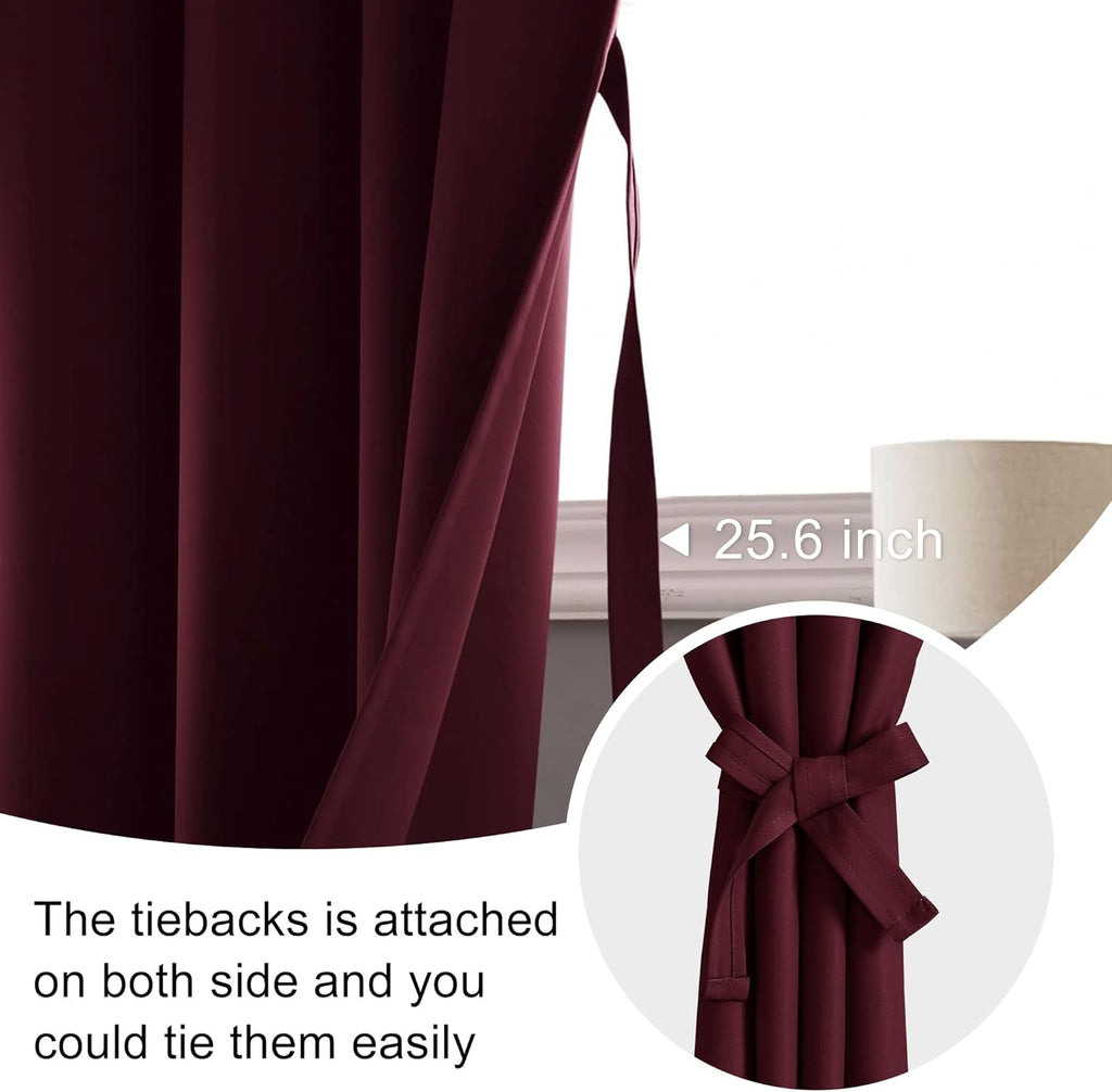 Jiuzhen Christmas Blackout Curtains for Bedroom - Thermal Insulated Room Darkening Rod Pocket Curtains for Living Room, Set of 2 Panels wit…
