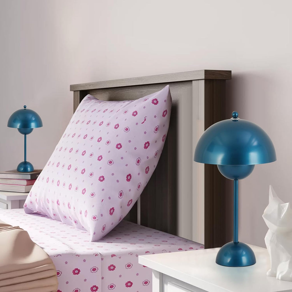 COSYLUX Modern Small Table Lamp for Bedroom, Cute Dome Shade Reflecting Light Reading Lamp for Living Room, Kid's Room, Study, Office…