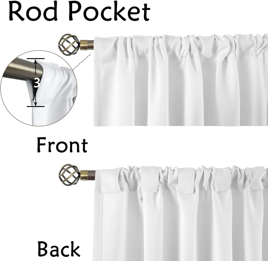 BGment Pure White Room Darkening Curtains 84 Inch - Rod Pocket and Back Tab Thermal Curtains for Bedroom Home Decor Curtains for Living Roo…