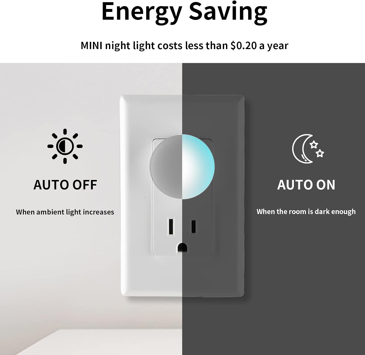 Junlitgroup Mini Plug in Night Light, Dusk to Dawn Sensor, 4-Color, LED Toilet Night Lights, Dimmable Color Changing, for Kids Breastfeedin…