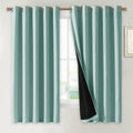 Nicetown Aqua Blue 100% Blackout Lined Curtains, 2 Thick Layers Completely Blackout Window Treatment Thermal Insulated Drapes for Kitchen/B…