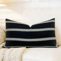Slow Cow Decorative Rectangular Throw Pillow Cover Textured Woven Stripe Lumbar Cushion Cover for Couch Sofa 12 x 24 Inches Black Mixed…