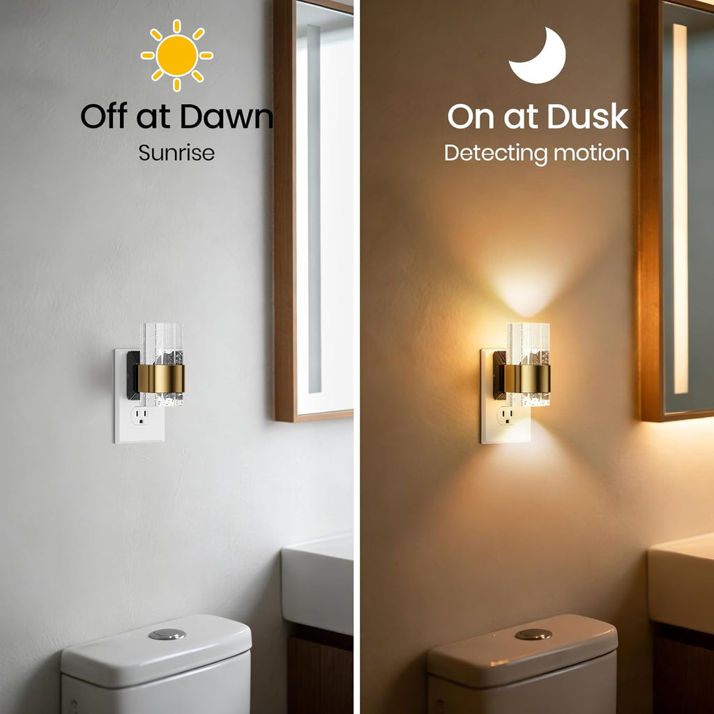 LED Night Light, Dimmable Night Lights Plug into Wall [1-Pack], Acrylic Dusk to Dawn Sensor Nightlight, Adjustable Wall Lights for…
