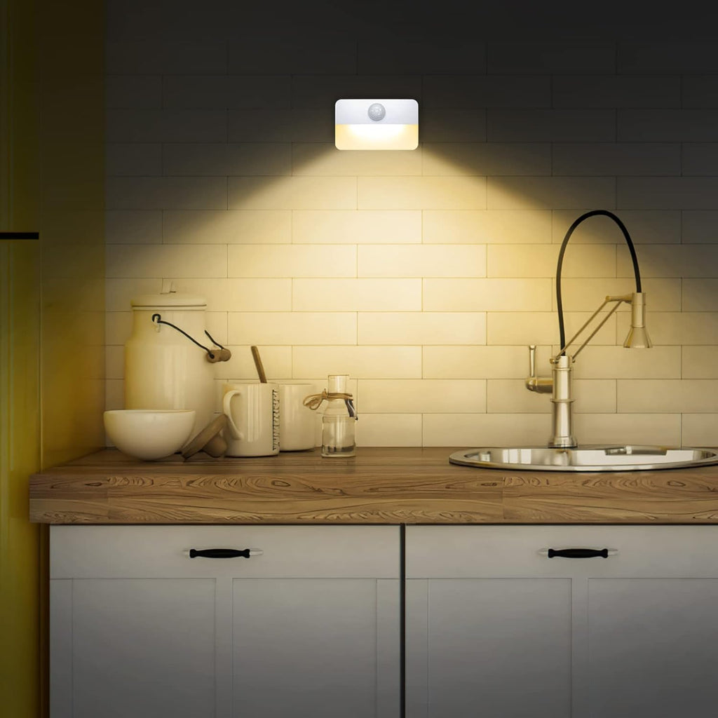 Jxtz 12 Pack Motion Sensor Night Light, Stick-On Motion Sensor Lights Indoor, Battery Powered Under Cabinet Kitchen Lights with Adhesive Pa…