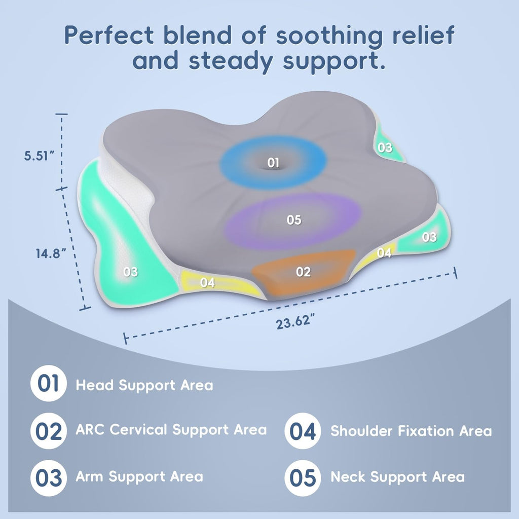 FyovaHome Cervical Neck Pillow, Ergonomic Memory Foam Pillows for Neck with Breathable Pillowcase, Adjustable Contour Neck Support Pillow f…