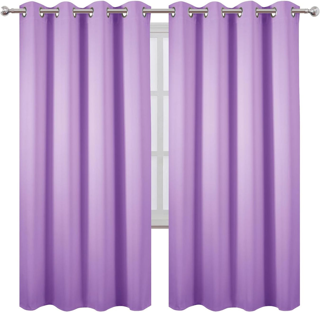 Lemomo Blackout Curtains 66 x 72 Inch Long Lavender Curtains Set of 2 Panels Room Darkening Curtains for Bedroom and Living Room 72 Inch si…