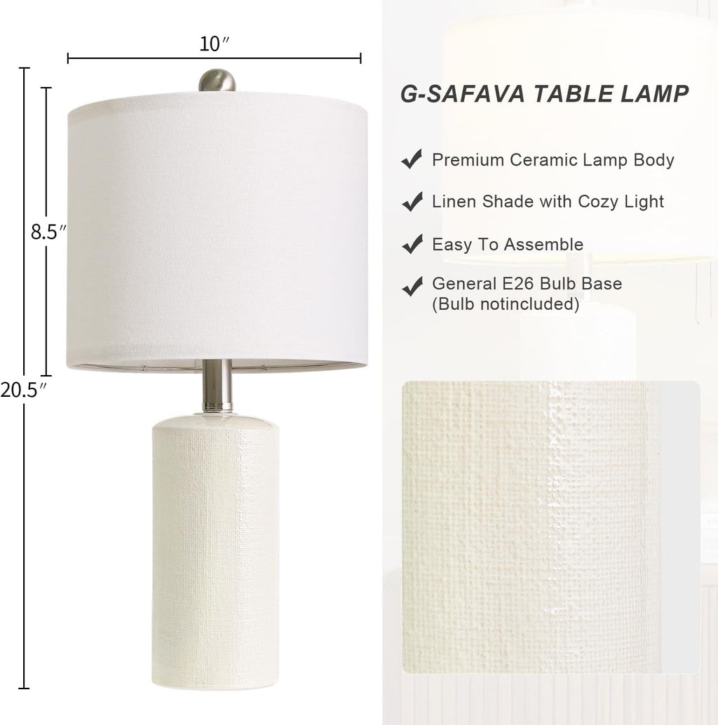 G-SAFAVA 20.5" Small Table Lamps for Living Room Lamp Set of 2 Ceramic Lamps for Bedroom Bedside Lamps Modern Boho Lamps for Night Stands…