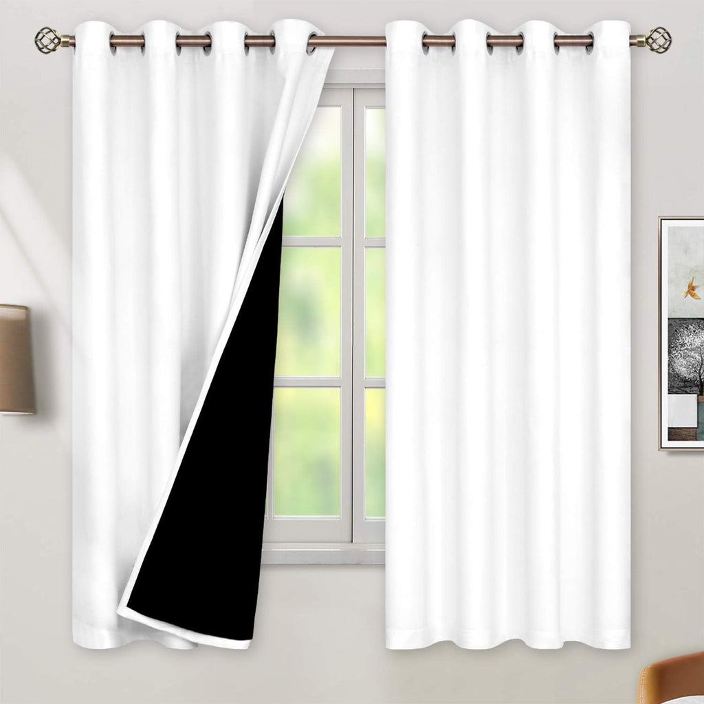 BGment Thermal Insulated 100% Blackout Curtains for Bedroom with Black Liner, Double Layer Full Room Darkening Noise Reducing Grommet Curta…