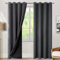 BGment Thermal Insulated 100% Blackout Curtains for Bedroom with Black Liner, Double Layer Full Room Darkening Noise Reducing Grommet Curta…
