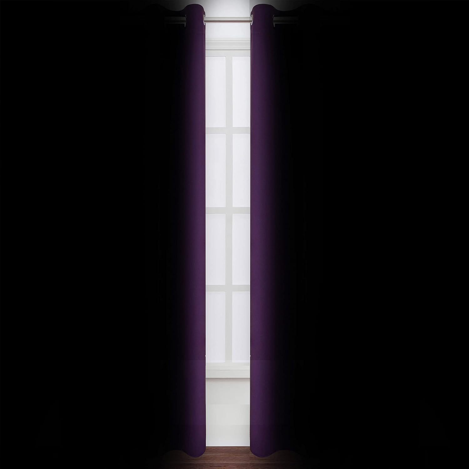 Lemomo Purple Thermal Blackout Curtains/52 x 108 Inch/Set of 2 Panels Room Darkening Curtains for Bedroom 108 Inch silver