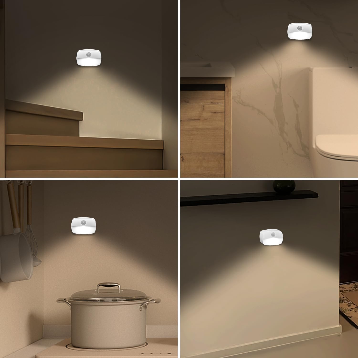 ZISUYU 6 Pack Motion Sensor Light Indoor, Battery Operated Stair Light, Wireless Stick on Anywhere Closet Lights, Led Night Lamps for…