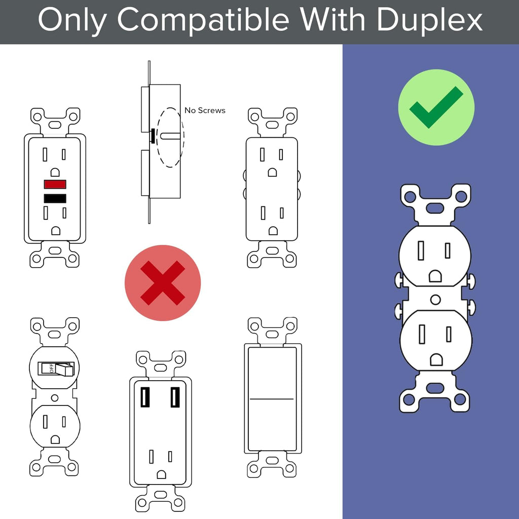 2 Pack - SnapPower GuideLight [For Duplex Outlets] - Replaces Plug-In Night Light - Electrical Receptacle Wall Plate With LED Night…