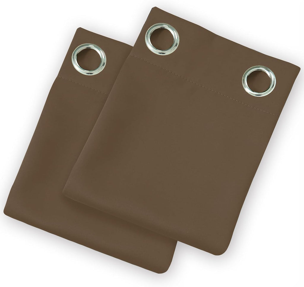 Lemomo Brown Thermal Blackout Curtains/42 x 95 Inch/Set of 2 Panels Room Darkening Curtains for Bedroom 95 Inch silver