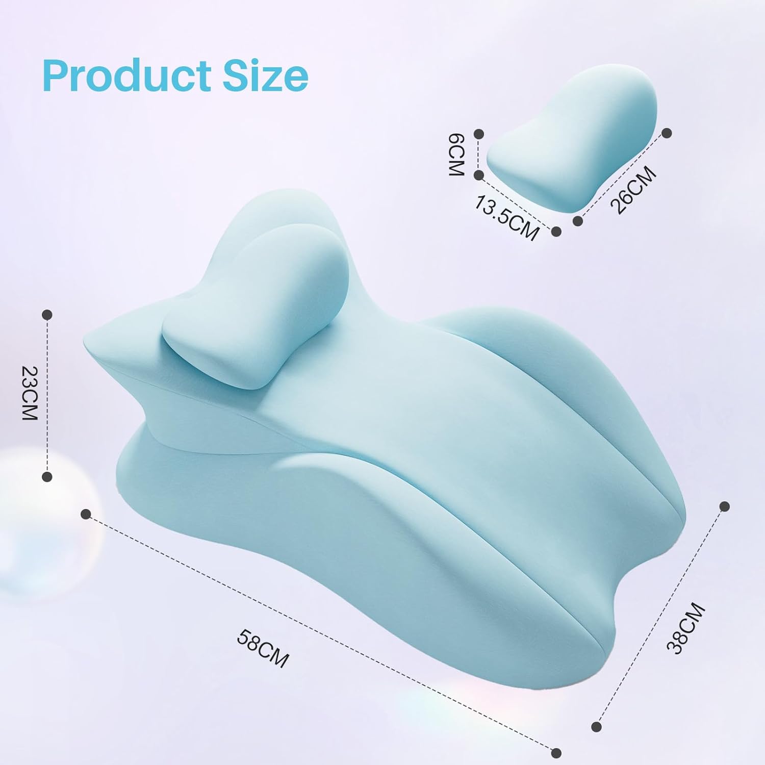 eleELEOPTION ele ELEOPTION Memory Foam Ergonomic Wedge Pillow Prone Reading Pillow for Bed Sofa Stomach Back and Neck Support Sitting Up wi…